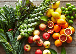 a group of fruits and vegetables on a wood surface Healthy Weight Loss Diets Bispham